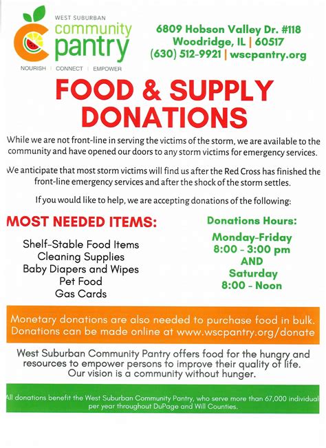 West Suburban Community Pantry Available for Storm Victims - Knights of ...