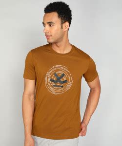 WROGN Printed Men Round Neck Brown T-Shirt - Buy WROGN Printed Men ...