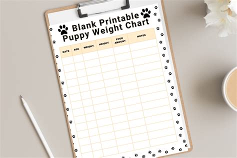 Stay Organized With a Free Printable Puppy Weight Chart for Pets