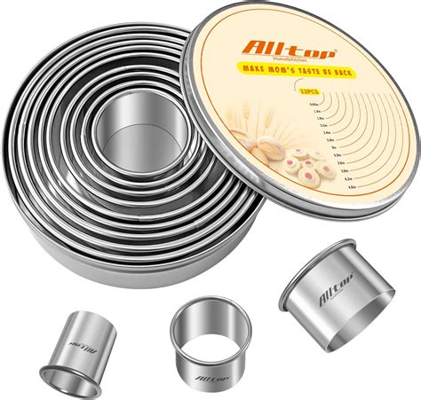 Amazon.com: RIHAI Stainless Steel Round Cookie Cutter Set, 12 Circular ...