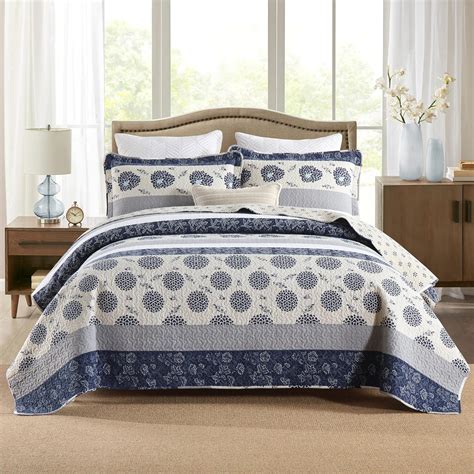 Amazon.com: Homzard Quilt Queen Size - Queen Comforter Set,Navy Blue ...