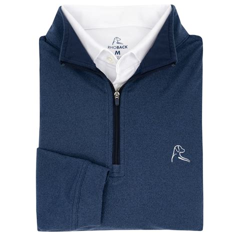 Heather Performance Q-Zip | Heather - Fleet Navy/Slate Blue | Rhoback