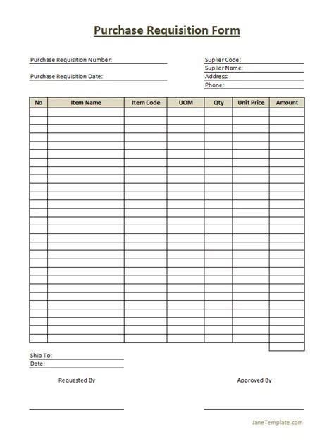 Image result for Requisition Form Sample