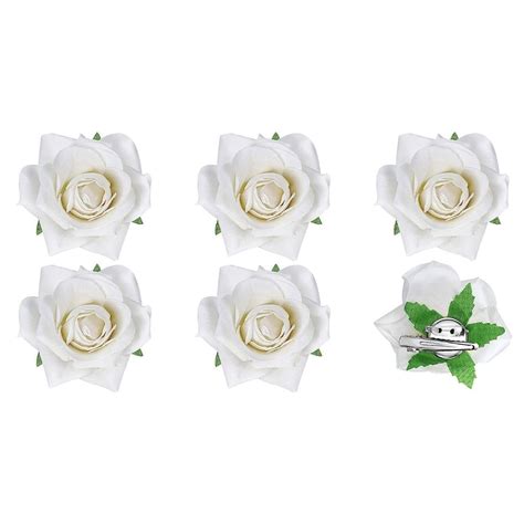 6 piece Artificial Rose Hair clips, Flower Hair accessories, Hair Pin ...