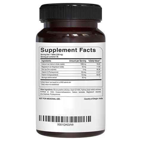 Pure Nutrition Ultra Calcium Citrate 1250 mg, 90 India | Ubuy