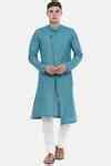 Buy Blue Linen Kurta Set For Men by Mayank Modi - Men Online at Aza ...
