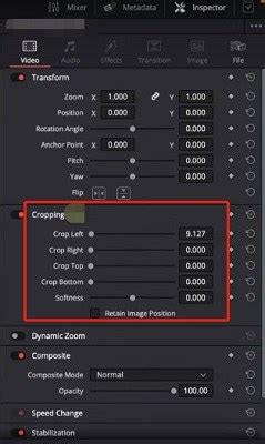 How to Crop Resolution in DaVinci Resolve 的图像结果