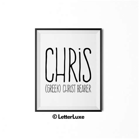 Chris Name Meaning Print - Nursery Decor – LetterLuxe