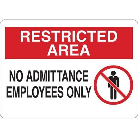 Condor Restricted Area, No Admittance Employees Only, 14 in W x 10 in H ...