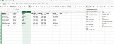 Image result for Conditional Format Task Tracker. Excel