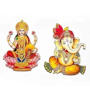 Khusha Creations Ganesh Laxmi Ji MDF Wooden Cutout | Toran Making| Wall ...