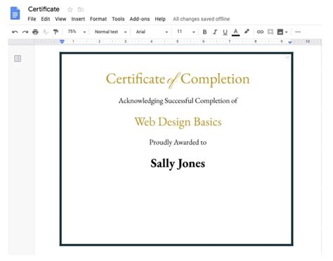 How to Design a Certificate in Google Docs (5 Steps) - All Free Mockups