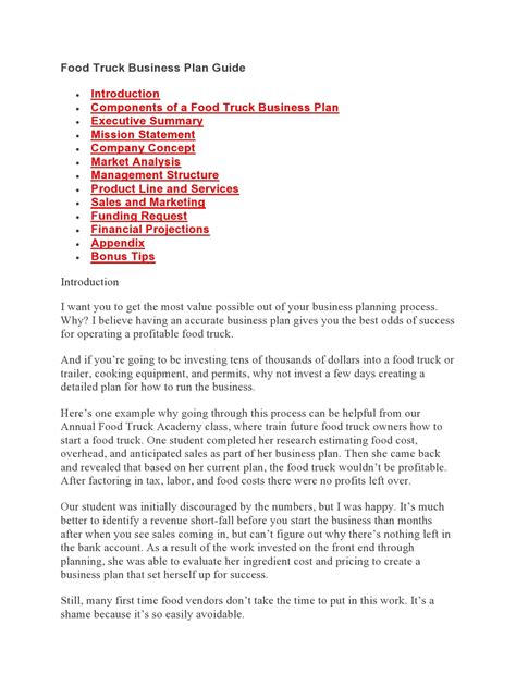 29 Proven Food Truck Business Plans (PDF, Word) - TemplateArchive