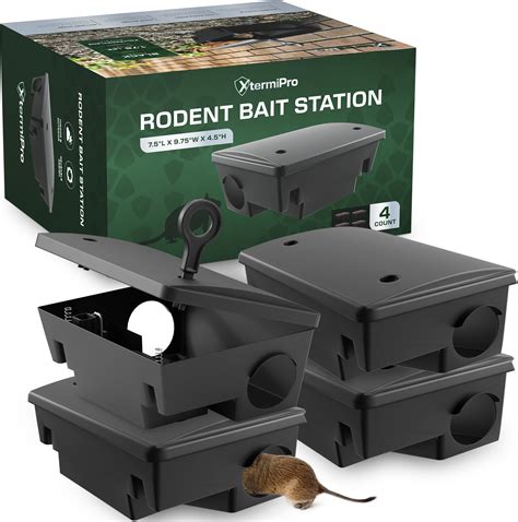 Amazon.com : Exterminator's Choice Black Mouse Bait Station, Includes ...