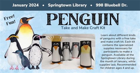 Penguin Take & Make Craft at Springtown, 998 Bluebell Dr, Livermore, CA ...