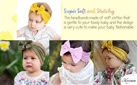 PALAY® 6pcs Baby Nylon Headbands Turban Knotted Girls Hairband Super ...
