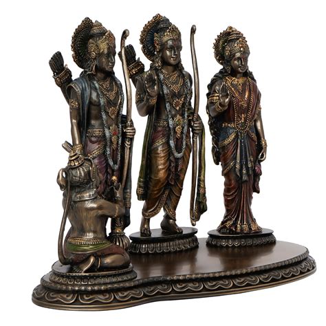 Ram Laxman Sita and Hanuman Cold Cast Bronze Resin Decorative Figurine ...