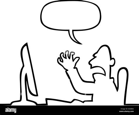 Image result for Angry Cartoon Man On Computer