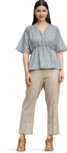 Leriya Fashion Casual Printed Women Light Green Top - Buy Leriya ...