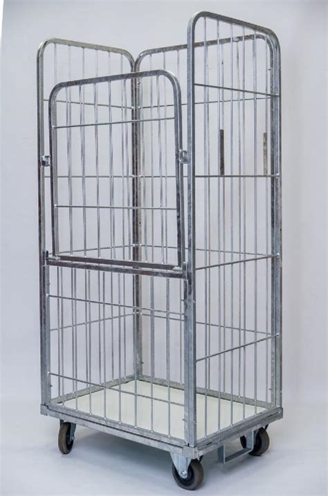 Rollcontainer mit klappbare Tür und feste Wand für Wäschelogistik ...