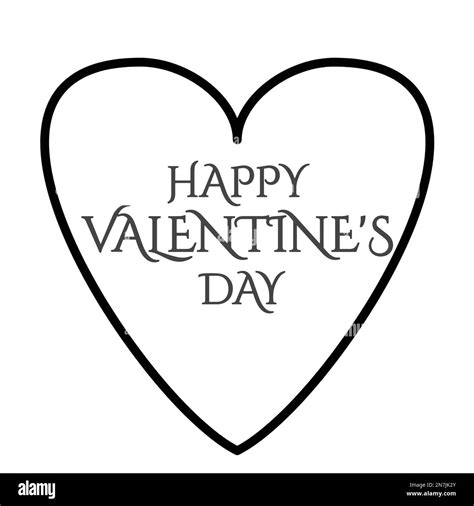 Happy Valentines Day Black And White Clip Art