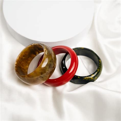Trio Bold Resin Bangle Set | Chunky Statement Bangles for Women | Hashtack