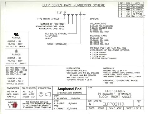 ELFP Series Part numbering, Drawing Datasheet by Amphenol PCD | Digi ...