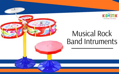Buy Kidistik Drum Set for Kids Musical Rock Band Intruments with 3 ...