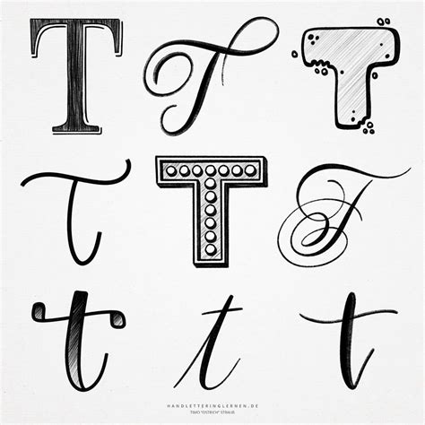 Handlettering T | Beispiele zum Nachmachen