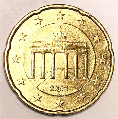 2002 Nordic Gold German Euro 20 Cent With Hamburg J Mint Mark - Etsy