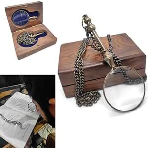 WAVE NAUTICAL Portable Handled Loupe Monocle for Library 10X Magnifiers ...