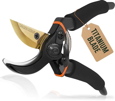 Amazon.com : Heavy Duty Bypass Pruning Shears – Premium Titanium Coated ...