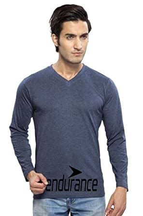 Clifton Mens FB Printed Full Sleeve V-Neck T Shirt-Navy Melange-Black ...