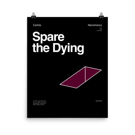 Spare the Dying Poster Dungeons and Dragons Tabletop Role - Etsy