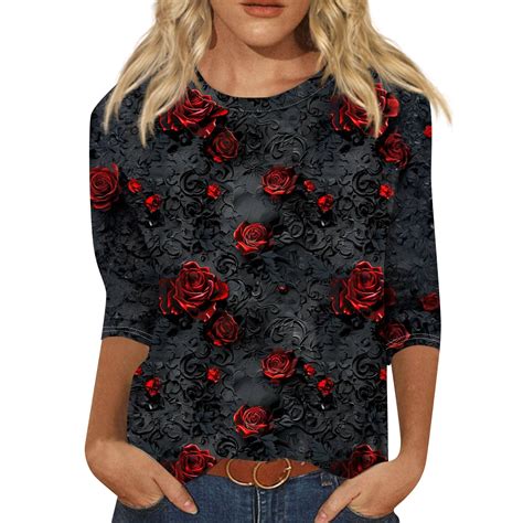 HaHaHappy Halloween Shirt for Women Clearance Crew Neck Tunic Tops ...