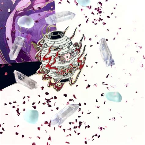 Chochin Lantern Yokai Pin • Japanese Folklore Monster Creature • WHITE ...