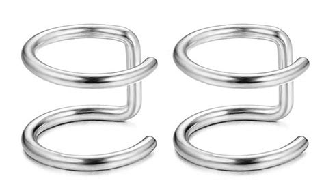 Via Mazzini Surgical Steel Double Closure Clip-On No Piercing Fake Ear ...