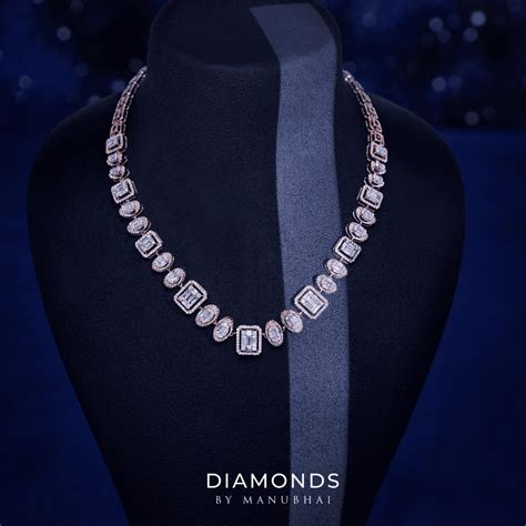Buy Diamond Necklace Online | Diamond Set Online Manubhai Jewellers