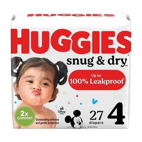 Buy Huggies Snug & Dry Baby Diapers, Size 4 fits 22-37 lbs, 27 ct from ...