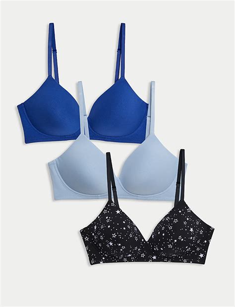 Buy 3pk Cotton Rich Non Wired T-Shirt Bras (A-E) at Marks & Spencer