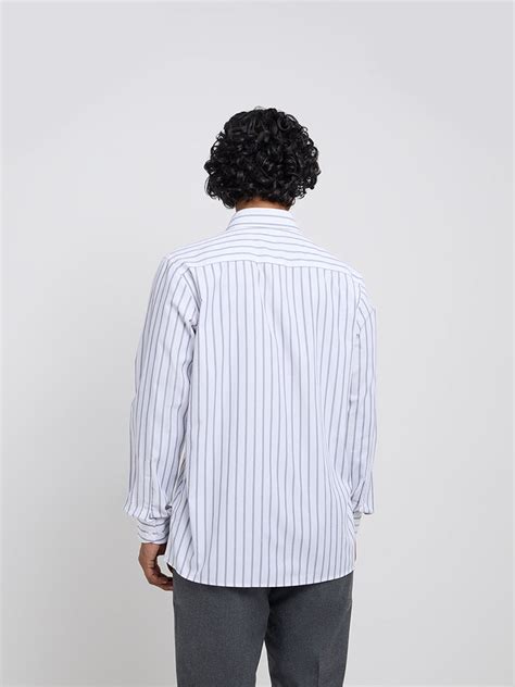 Buy WES Formals White Striped Slim-Fit Shirt from Westside