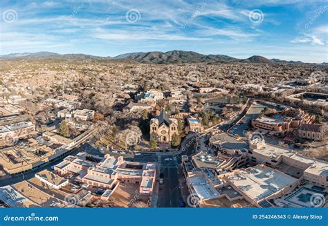 Downtown Santa Fe stock image. Image of mountains, destination - 254246343