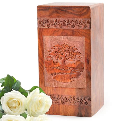 Tree of Life Wooden Cremation Urn For Cremated Adult Human Ashes ...
