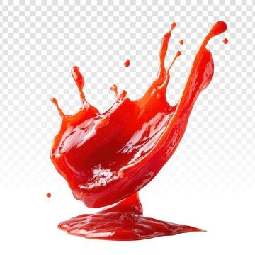 Dynamic red liquid splash with droplets | AI-generated PSD