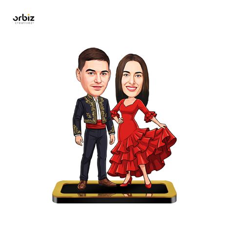 Personalized Mini Me : Spanish Style Couple Caricature – Orbiz Creativez