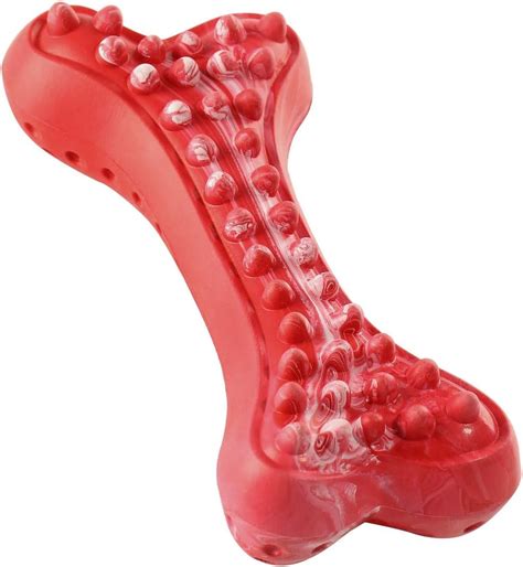 Buy Mogoko Rubber Dog Chew Bone Toy, Beef Flavour Tough Pet Teething ...