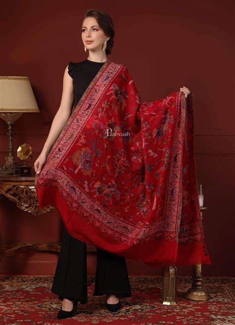 Pashtush Womens Shikaardar Shawl, Pure Wool, With Woolmark Certificate ...