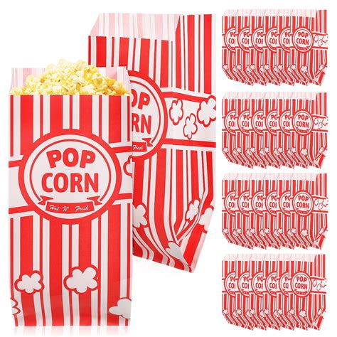 Melantax 100 pack individual popcorn bags, small popcorn bags, popcorn ...
