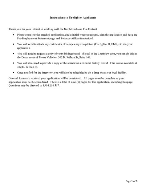 Fillable Online Firefighter Application - FRS DevelopmentFirefighter ...