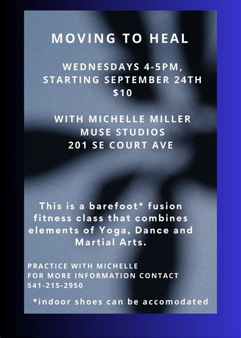 Moving to Heal Class at Muse Studios, 201 SE Court Ave, Pendleton, 24 ...